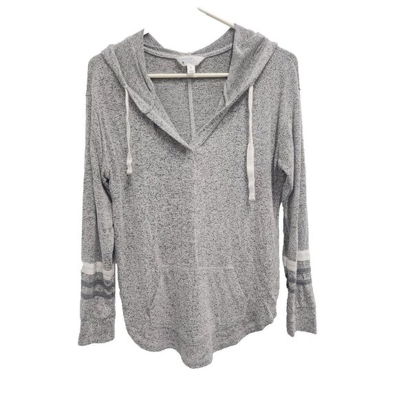 Market & Spruce Stitch Fix Womens Hoodie XS Gray Soft Knit Drawstrng Pullover - Picture 1 of 8